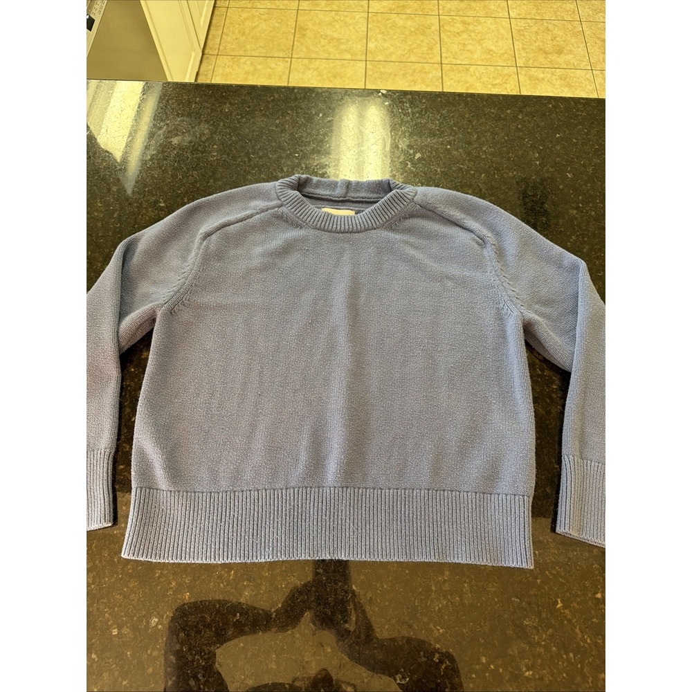 Abercrombie And Fitch Dusty Blue Women's Sweater Sz Sm Boxy Preppy Slight Crop